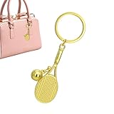 Metal Sports Keychain Tennis Racket Racket, Lightweight and Refined, Nice Accessory for Tennis Enthusiasts, Perfect for Teams or Fans of this Dynamic Sports and Élégan