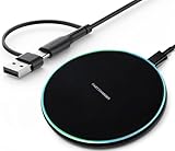 STECHNO Fast Wireless Charger Pad,Wireless Charging Station Compatible with iPhone 16 15 14 13 12 11 XS XR X 8, Compatible with Samsung Galaxy S25 S24 S23 S22 S21 S20 S10 S9 S8 S7, for all Qi Phones