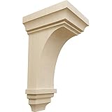 Ekena CORW06X06X12JERW 6" W x 6 3/4" D x 12" H Large Jefferson Corbel, Rubberwood, Rubber Wood