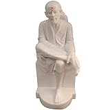 Sai baba Statue, White Marble Sai Murti Large 42 inches Sai baba idol, The Selfless God Hindu Divine Sai baba figurine, Shirdi Sai Baba Sculpture, Sri DattaGuru Home Temple Housewarming Gifts