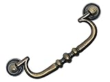 Universal Hardware Vintage Brass Drawer Handle Solid Cabinet Drop Swan Neck Handles Old Brass (403 G)