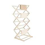 Youyijia Wooden Clothes Airer Collapsible Folding Clothes Horse Adjustable Laundry Drying Rack Portable Wooden Airer for Indoor and Outdoor Use Space-Saving Design