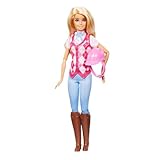 Barbie “Malibu” Doll & Accessories from Barbie Mysteries: The Great Horse Chase, Includes Fashion Doll, Removable Riding Outfit & Helmet, HXJ38