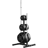 Yaheetech Weight Storage Rack & Barbell Holder for Home Gym Weight Lifting, 2.8cm/1.1” Weight Plate Tree Durable Weight Plate Rack for Fitness Space-Saving, Max Load 400kg