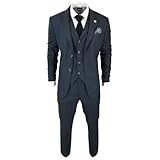 Men's 3 Piece Suit Classic Prince of Wales Check Olive Green Wedding Office Retro - Olive 36