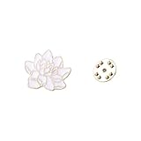 White Lotus Flower Enamel Pin, Enamel Metal Lotus Flower Brooch Collar Brooch Lapel Brooch Badge Pin Lapel Pin Jewelry Accessories