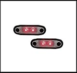flexzon 2X Flush Red Led Marker 24v Truck For Kelsa Bars Side Roof Bull Bar Step Scania Volvo Daf Man Mercedes