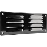 Vent Systems 260 x 105 mm / 10" x 4" Inch Black Vent Cover – Galvanised Steel Air Return Louvre Grill with Protective Mesh Screen – HVAC Grille for Wall or Ceiling Register for Home Improvement