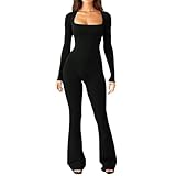 Generisch Women's Sports Jumpsuit One-Piece Seamless Jumpsuit Halloween Costume Elastic Bodysuit Figure Shaping One Piece High Waist Sportswear Stretch Cuddly Outfit, black, M