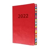 Collins Edge Rainbow A5 Week to View 2022 Diary - Red