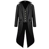 kinstell Mens Steampunk Vintage Tailcoat Jacket Medieval Gothic Victorian Frock Coat Halloween Uniform Costume Cosplay