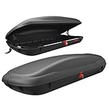 TANGZON Car Roof Box, Large Roofbox with Locking System & Single/Dual-Side Opening, Waterproof Hard Rooftop Cargo Carrier for Tents Bags Luggage, Fits Most Cars(400L,169 x 80 x 36.5cm,Black)