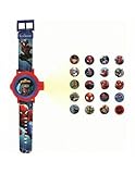 LEXIBOOK Spider-Man Adjustable Projection Watch Digital Screen – 20 Images of Spider-Man and his Friends – for Children/Boys - Red and Blue - DMW050SP