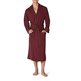 Amazon Essentials Men's Lightweight Waffle Bathrobe (Available in Big & Tall), Rich Burgundy, XL-XXL