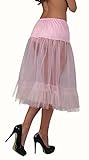 Forum Novelties 66114 Basic Petticoat Crinoline Slip - Tea Length, Pink, One Size