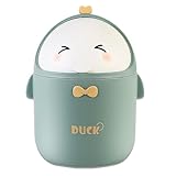 DYOUen Mini Table Trash Bin with Lid - Cute Cartoon Bin for Work, Offices, Home (Green)