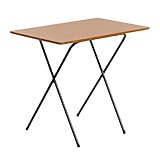 Harbour Housewares 80cm Wooden Folding Computer Desk - Black Frame, Wood Effect Top - Laptop Notebook Table PC for Writing Study Office Bedroom & Gaming