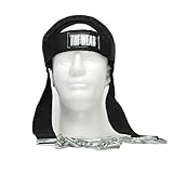 Tuf Wear Hook And Loop Boxing MMA Combat Fitness Gym Adjustable Steel Chain Neck Strengthening Head Harness, Black, TW23372