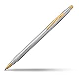 Cross Classic Century Refillable Twist-Action Metal Ballpoint Pen with 23 Carat Gold Plated Appointments, Medium Ballpoint, includes Premium Gift Box and Black Cartridge, 1 Pack, Medalist
