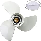 GELAIDI 13 1/2x15-K Outboard Propeller for Yamaha Engine 60HP 70HP 75HP 80HP 85HP 90HP 115HP 130HP，15 Tooth, RH ，3-Blade，Replaces 6E5-45947-00-EL，White