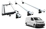 TITAN WorkReady Van Roof Rack 3 Bars - Compatible Fittings to fit a VAUXHALL VIVARO MK3 L2 (2019 onward) - With Rear Roller kit