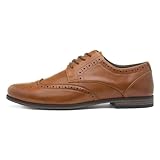 Beckett Billy Mens Lace Up Tan Brogue Shoe - Size 10 UK - Brown