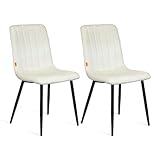 Mevsim Store Dining Room Chairs Set of 2 Beige - Velvet - Metal Leg - Living Room Armchair - Velvet Armchair Chair - Stainless Steel Kitchen Chair Black Metal Legs - Polyester chair