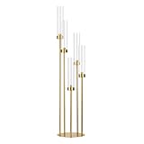 VINCIGANT 5 Arm Candelabra Centerpieces with Acrylic Lampshade, Gold 39.4'' Tall Candle Holders for Wedding, Dinner Party, Christmas, Home Decoration, Fit for LED Candles