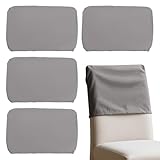 Foppla 4Pcs Dining Chair Back Covers, Elastic Polyester Waterproof Washable Stain Resistant Dustproof Slipcover, for Dining Chairs & Bar Stools in Home Office Kitchen Living Room(Grey-s)