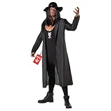 Morph WWE Undertaker Costume Adult Hat Fancy Dress Accessory for Halloween Parties and Themed Events, Large