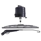 HouYeen Front or Rear 12V Universal Windscreen Wiper Motor with Arm and Blade for Tractor Fishing Boat ATV UTV