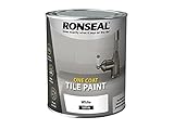 Ronseal One Coat Tile Paint White Satin 750ml, RSLOCTPWS750