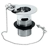Belfast 1 1/2" Sink Waste Slotted with Chrome Metal Plug & Chain - 85mm Tail
