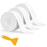 Fixmend Bath Sealant Strip, 3 Rolls Bathroom Sealant Tape Waterproof, Self Adhesive Caulk Strip for Toilet, Kitchen, Bathtub, Sink, Wall Corner, with Sealing Tool (White)