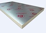 5 X RECTICEL / CELOTEX / KINGSPAN Insulation Board 100MM X 2400MM X 1200MM EURTHANE GP FOIL Back PIR, Silver
