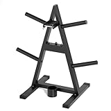 A-Frame Weight Plate Tree for 1" Olympic Plates - Holds 300 lbs, Dumbbell Rack and Home Gym Storage Stand - Organize Your Workout Area !