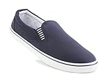 DEK Mens Slip On Canvas Flat Boat Yachting Deck Plimsoll Espadrilles Casual Pumps Trainers Shoes (Navy, Numeric_9)