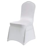 IVhomeshop 20 pcs Universal White Chair Covers Spandex Lycra Slipcovers Dining Chair Cover Wedding Banquet Party covers