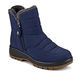 Pavers Ladies Weatherproof Padded Ankle Boots with Secure Zip in Navy - Women's Elegant Rainy Day Footwear - Weather-Resistant Shoes - UK 6 / EU 39