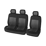 Adunsiaoto Van Seat Covers, Single Driver and Double Passenger 2+1 Lorry Seat Cover, Single & Double Car Seats Covers Universal Fit Vans Trucks Lorry Front Seat, Cars Front Seats Matching Cover