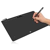 Adesso Large Graphics Drawing Tablet Pad 12 x 7 Inch 8192 Levels Battery-Free Pen, 8 Customizable Keys with Scroll Wheels, Compatible with PC/Mac/Android OS for Painting, Design & Online Teaching