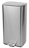 Nyxi 30L Kitchen Bin, Pedal Bin, Rubbish Bin with Soft-Close Lid & Inner Bucket, Stainless Steel, Silver – Durable, Easy to Use, with Foot Pedal, Ideal for Home & Office Use