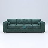 Gamzo Outlet New Modern Luxurious Large 4 Seater Full Back Sofa Alaska Fabric Couch Seat Lounge Corner Settee Footstool Living Room Guest room Furniture for Home Furnishing (Teal, 4 Seater)