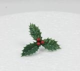 10 Sprigs of Holly & Berries Christmas Cake Decoration