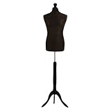Male Tailors Dummy Bust Size Dressmakers Fashion Mannequin Students Black With Black Tripod Stand