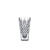 Royal Doulton Highgate Crystal Glass Flower Vase, Diamond Pattern, 25 cm Tall