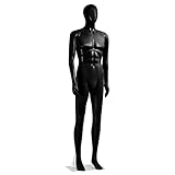 SereneLife Male Mannequin Body 185cm,Tall Full Body Shop Mannequin With Adjustable Head, Flexible Limbs And Detachable Design, Perfect For Clothing Stores, Boutiques, Exhibitions And More(Black)