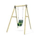 Rebo Glide Wooden Single Swing Set with Swing Seat – Dandelion (Dark Green Baby Swing) | OutdoorToys | Kids Outdoor Wooden Play Equipment for Gardens, Frame & Accessories Included