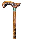 SK & SONS Handmade Brown Men-Women-Old People Beautiful Hand Carved Design Wooden Walking Stick Cane/Wood Shaft Cane
