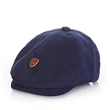 Anshili Baby Boys Girls Peaked Caps Flat Cap Newborn Cap Flat Cap, Blue, 0-3 Months